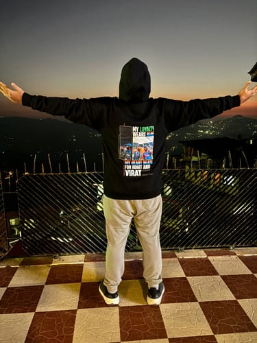 Customer photo review of ROKO Appeal-Rohit-Virat Exclusive-Unisexx Oversized Hoodie