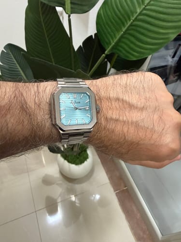 Customer photo review of Oceaneva Mens Tenuis Ultra-Thin Swiss Movement Automatic Thin Watch Light Blue