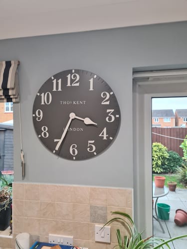 Customer photo review of Thomas Kent London. Arabic Wall Clock 20" (51cm) Dolphin Grey