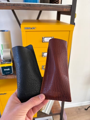 Customer photo review of Bison Leather Eyeglass Case