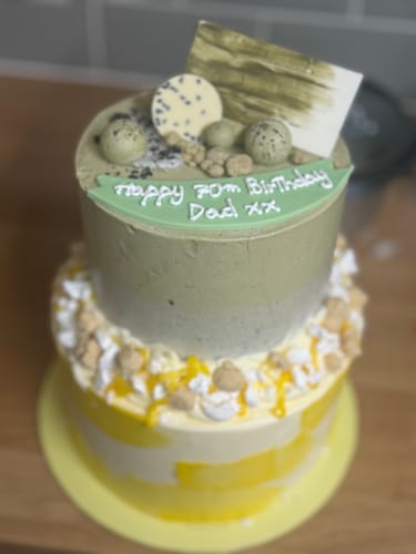 Customer photo review of 2 Tier Cake - Design Your Own