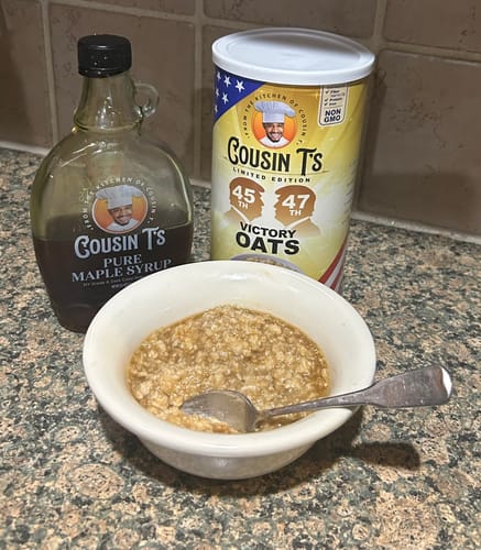 Customer photo review of Cousin T's Gourmet Trump Victory Oats