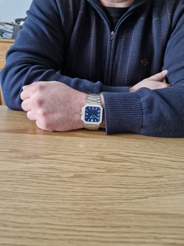 Customer photo review of Oceaneva Mens Tenuis Ultra-Thin Swiss Movement Automatic Thin Watch Blue