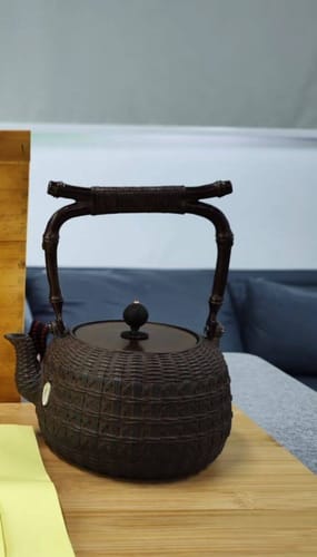 Customer photo review of Japanese Bamboo Weaving Cast Iron Teapot