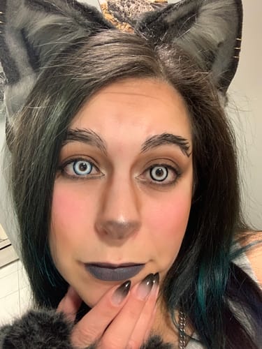 Customer photo review of PRIMAL ® Werewolf III - White Colored Contact Lenses
