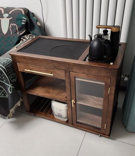 Customer photo review of Extendable Walnut Movable Tea Table