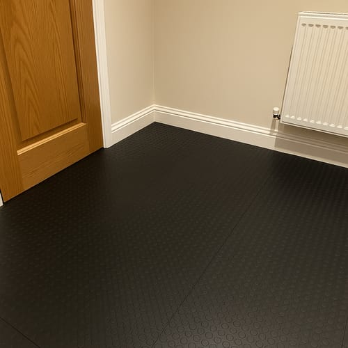 Customer photo review of High Quality Studded Rubber Tiles 2.7mm Thick - Slip Resistant, Warm and Sound Absorbent