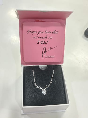 Customer photo review of Anushka Sharma Silver Deer Heart Necklace