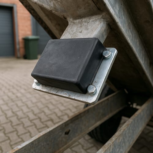 Customer photo review of Rubber Tipper Pad SN161 – 152x88x28mm, Noise & Damage Prevention, Steel Base, Durable Rubber Element, Protects Tipping Bodies