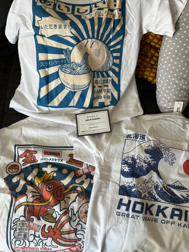 Customer photo review of Ramen Gobbler Back T-Shirt