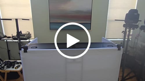 Customer video review of ProX XF-MSTAND Universal Studio Monitor Speaker Tray and Lighting Stand for DJ Facade