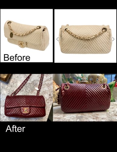 Customer photo review of Clyde’s Leather Recoloring Balm