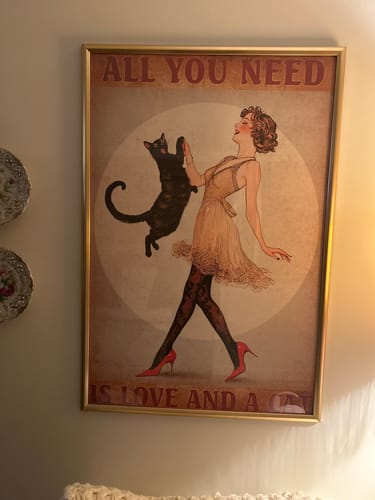 Customer photo review of Love and A Cat Print