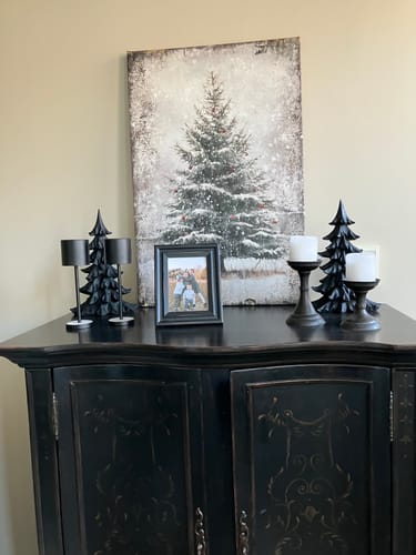 Customer photo review of Vintage Pine Tree Christmas Wall Art III