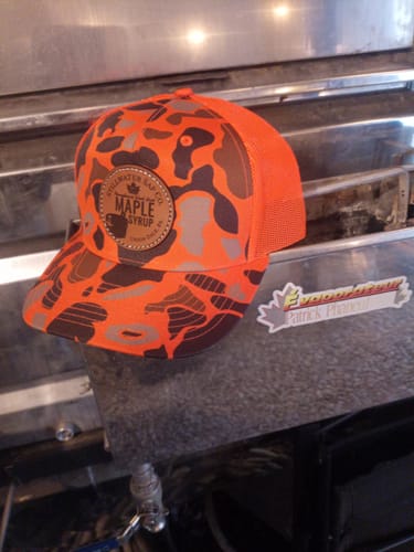 Customer photo review of Custom Leather Patch Hats Richardson CAMO Laser Engraved