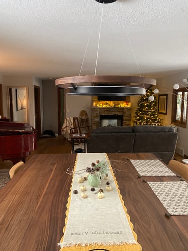 Customer photo review of WOMO Circular Led Wood Chandelier-WM2492