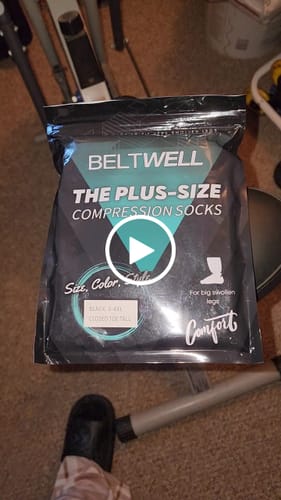 Customer video review of Beltwell® - Wide Calf, Anti-Slip & Anti-Roll Compression Socks - 20-30 mmhg