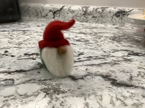 Customer photo review of Christmas Gnome Mini Needle Felting Kit