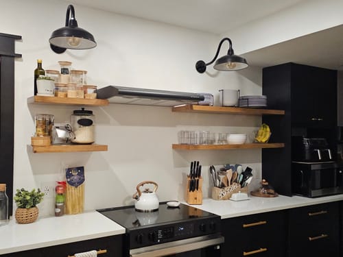 Customer photo review of Rustic Floating Shelves