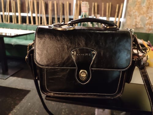Customer photo review of Alison Vintage Vegan Leather Crossbody Bag