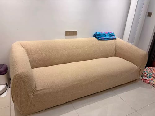 Customer photo review of Cotton Soft Sofa Protector - Pet & Scratch Resistant Slipcover, Easy Wash Durable Furniture Cover