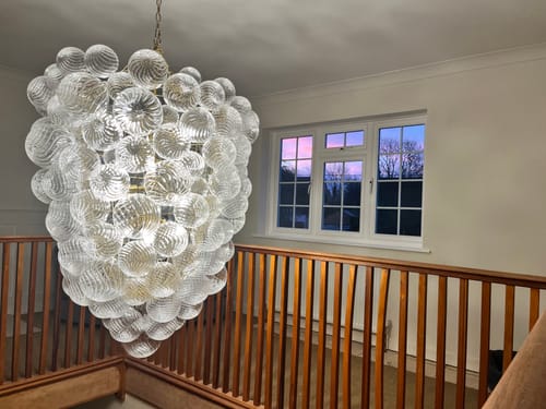 Customer photo review of Glam Luxury Large Cluster Grape Ribbed Glass Bubble Pendant Chandelier