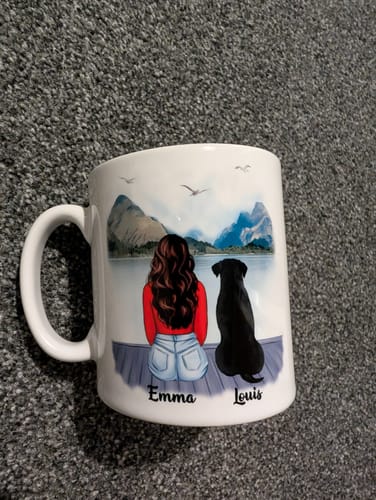 Customer photo review of Girl & Dogs - Life is better with a dog Personalised Mug