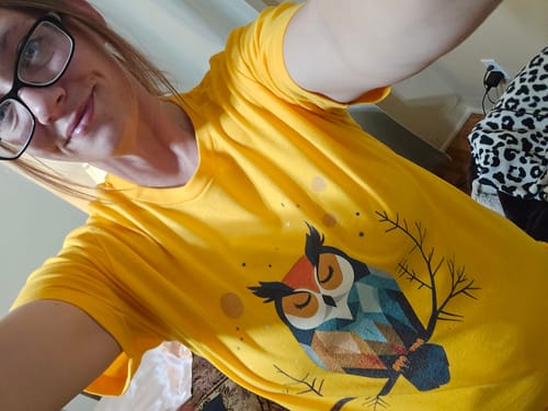 Customer photo review of Geometric Owl T-Shirt