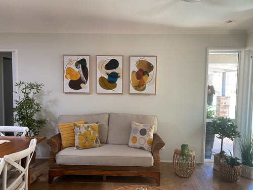 Customer photo review of Loose Pebbles, Abstract Art Trio