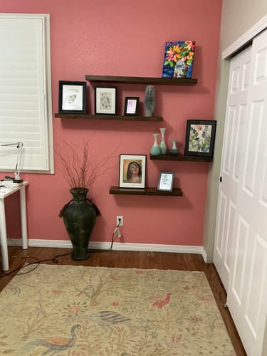 Customer photo review of Rustic Floating Shelves