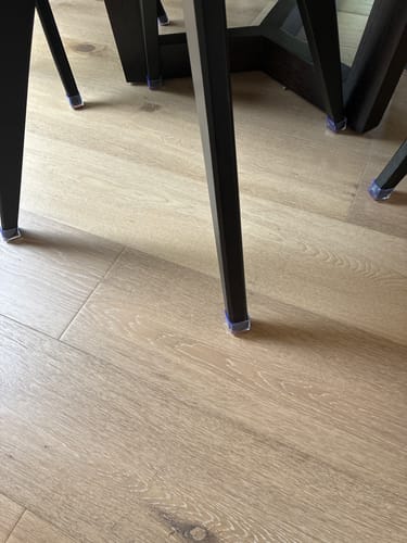 Customer photo review of Square Felt Silicone Chair Leg Protectors | Extra-Durable Chair Floor Protectors