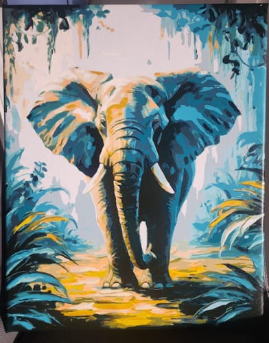 Customer photo review of Majestic Elephant - Paint by Numbers Kit