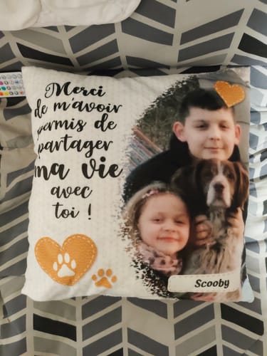 Customer photo review of Si je te manque - Coussin personnalisé