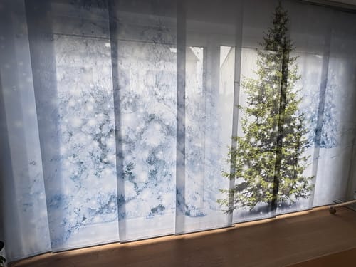 Customer photo review of Schiebegardine Motiv "Tannenbaum Winter"