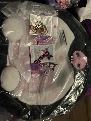 Customer photo review of Kuromi Thrilled Plushie Ita Bag - Mini, Small, Large