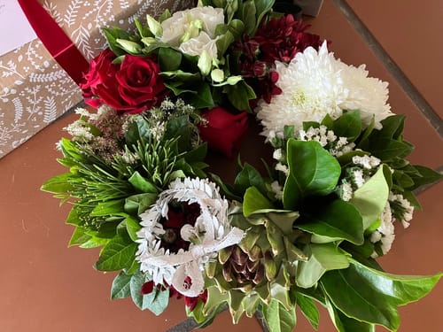 Customer photo review of Floral Christmas Wreath