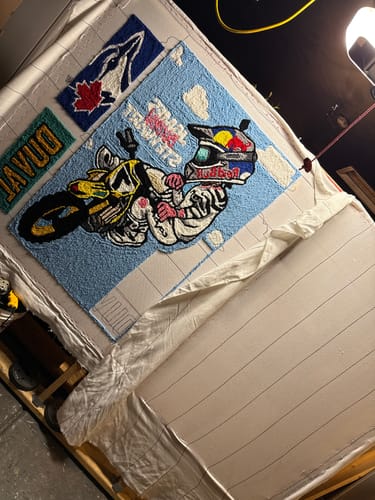 Customer photo review of Primary Tufting Cloth (Pre-Cut)