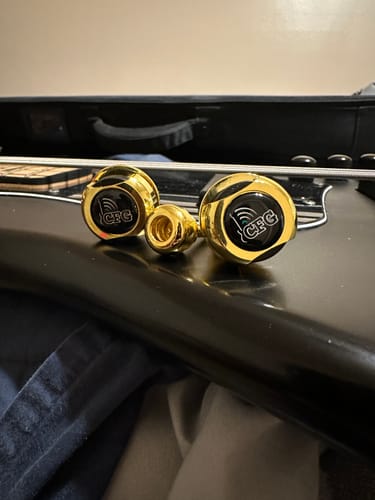 Customer photo review of StrapSure Guitar & Bass Double-Deck Quick-Release Strap Locks