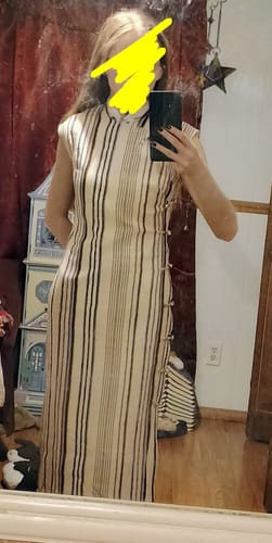 Customer photo review of Nai You 奶油 Cream Butterfly Republican Era Lace Qipao Slip Dress