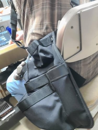 Customer photo review of Perkins Builder Brothers Tool Belt Hammer Holder, Black