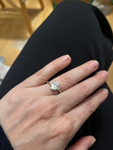 Customer photo review of 3-Stone 1.8ct Oval CZ Ring in Sterling Silver