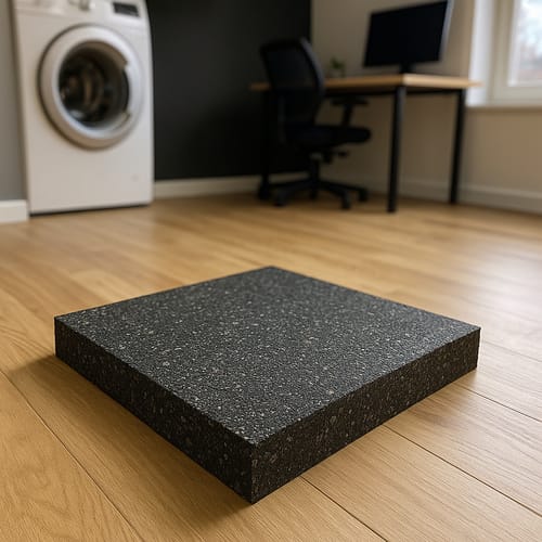 Customer photo review of 30mm Anti-Vibration Rubber Mat – High-Density Recycled Rubber, Vibration Absorbing, Structural Protection for Washing Machines, Roofs, Floors, Ramps
