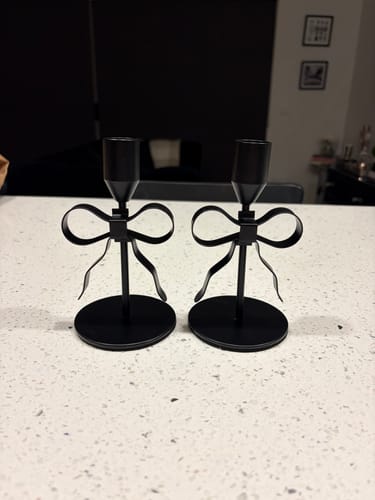 Customer photo review of Black Bow Candle Holder (Pair)
