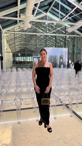 Customer photo review of Noah Satin Gown by Sau Lee