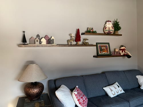 Customer photo review of Rustic Floating Shelves