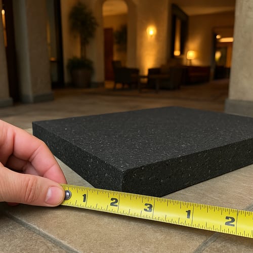 Customer photo review of 30mm Anti-Vibration Rubber Mat – High-Density Recycled Rubber, Vibration Absorbing, Structural Protection for Washing Machines, Roofs, Floors, Ramps