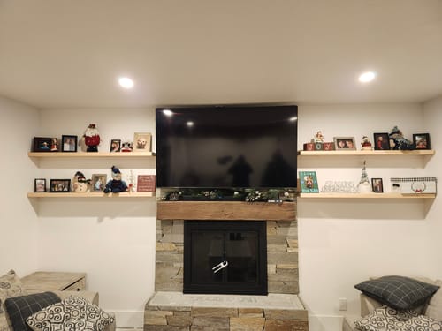 Customer photo review of Rustic Floating Shelves