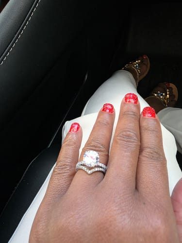 Customer photo review of Solitaire Hidden Halo 2.7ct CZ Ring in Sterling Silver