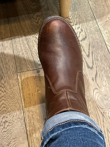 Customer photo review of Ashwicke Zip Ankle Boots Brown