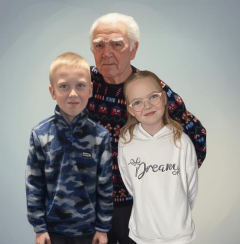 Customer photo review of Charlie's Drawings' Emotional Family Portraits